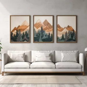 Mountain Landscape Wooden Wall Art